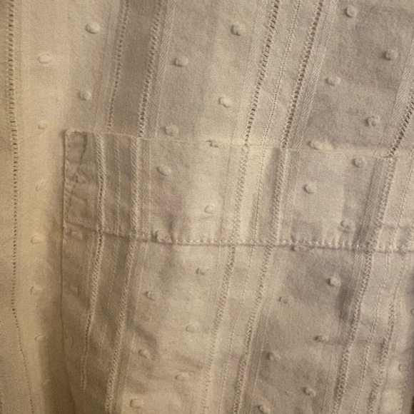 GAP Optic White Tab Henley Long sleeved Blouse Women’s XL - Picture 2 of 14